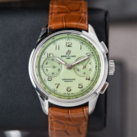 breitling pistachio chronograph|breitling green dial chronograph.